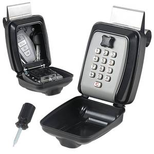 lot 14271 image: Lifronkit Car Window Punch Button Lock Box, Black Portable Car Key Lock Box, Sturdy Waterproof Large Capacity Lock Box for Turo, Ride Share, GetAround Anti-Theft Devices for Vehicles