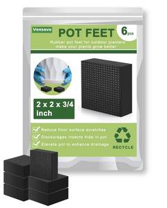 lot 14277 image: vensovo Invisible Rubber Pot Feet � Square Non-Slip Risers Elevate 34 Inch for Drainage and Airflow, 24 Pack Solid Pot Risers for Indoor and Outdoor Planters, Garden, Patio, Deck Use (2in Size)