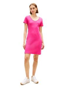 lot 14284 image: Tommy Hilfiger Womenfts V-Neck Short Sleeve T-Shirt Dress,Pink Perfection Large