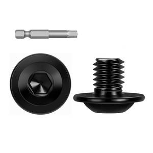 lot 14301 image: M6-1.0 x 8mm 25 PCS Flanged Button Head Socket Cap Bolts Screws, Stainless Steel 304, Allen Socket Drive, Screwdriver Bit Included, Black Finish, Fully Machine Thread