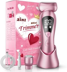 lot 14307 image: rategist Cordless Electric Razors for Women Rechargeable Painless Bikini Trimmer for Body Hair - IPX7 Waterproof Shaver with LED Display for FaceUnderarmLeg Light Pink