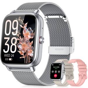 lot 14347 image: paybay Smart Watch for Women Men- 1000mAh Battery AnswerMake Call, Fitness Step Tracker Watch with Sleep MonitorActivity Counter110 Sport Mode for Andriod iPhone iOS Compatible - 3 Straps