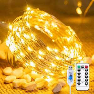 lot 14355 image: Minetom Twinkle Fairy Lights, 33 ft 100 LED USB Plug in String Lights with Remote and Timer, Waterproof 8 Modes for Bedroom Indoor Wreath DIY Party Wedding Holiday Christmas Ramadan Decorations