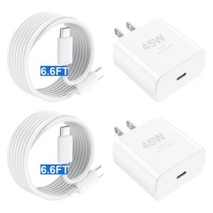 lot 14361 image: Phone 17 16 Pro Max Charger Fast Charging,45W Phone 17 Charger Type C Chargers USB C Charge Block and6.6FT Long C Charging Cables Cord for Phone 1717 Pro 17 Pro MaxAirPhone 16 15 Pro Max,White