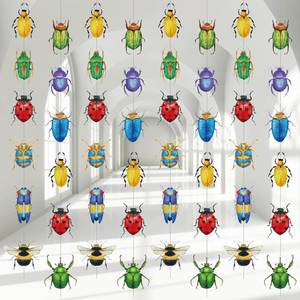 lot 14363 image: Gueevin 8pcs Bug Garland Spring Insects Party Decor Bug Design Banner Hanging Ceiling Insect Theme Streamers Hanging Decor Colorful Beetle Ladybug Backdrop for Spring Garden Birthday Party (Insect)