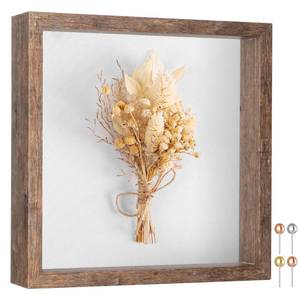 lot 14372 image: Califortree 8x8 Shadow Box Picture Frame - Memory Box Display Case for Memorabilia Flower Awards Medals Wedding Photos and Keepsake, Rustic Brown