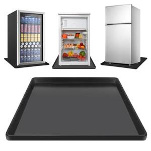 lot 14373 image: Mini Fridge Mat for Carpet, 24in x 24in x 0.8in Refrigerator Floor Protector, Under Refrigerators Silicone Mat with Raised Edge, Laundry Guards for Washer and Dryer Pan, AC Drip Pan Mat