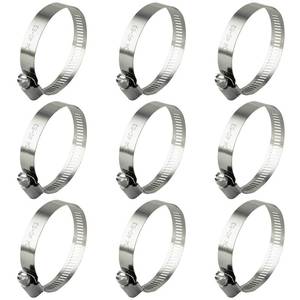 lot 14381 image: ZIPCCI Hose Clamp, 2 Inch Stainless Steel Worm Gear fuel line clamps for Water Pipe, Automotive and Mechanical Application, 40-63mm (10 Pack)
