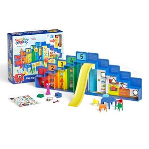lot 14388 image: hand2mind Step Squad Mission Headquarters Playset - TV Show Action Figure Playset with 11 Accessories, Counting and Number Toys, for Toddlers and Kids Ages 3, 4, 5, 6, 7