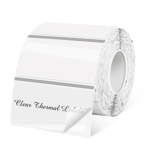 lot 14392 image: Yeachlaing 1.25in x 2.25in Transparent Thermal Label Stickers,Waterproof Thermal Printer Sticker Labels for Gift Wrapping, Self-Adhesive Name Price Tag DIY Custom Logo Design (500 pcs,Clear)
