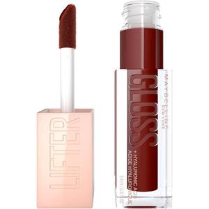 lot 14395 image: MAYBELLINE Lifter Gloss, Hydrating Honeyftd Lip Gloss with Hyaluronic Acid, High Shine for Plumper Looking Lips, Maple, 1 Count