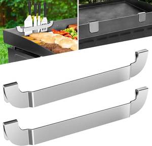 lot 18346 image: 10 Inch Griddle Spatula Holder Magnetic Design, Stainless Steel Grill Barbecue Tool Rack, Griddle Accessories for Blackstone Flat Top Griddle and Other Grill Griddles (2 Pcs)
