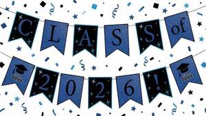 lot 18350 image: Yancan Graduation Banner Party Decorations, Blue Class of 2026 Grad Garland for College High School Decor