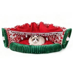 lot 18406 image: Petrendy Cat Tunnel Bed, 2-in-1 Cat Tunnels for Indoor Cats, Soft Washable Covered Pet Cave Bed, Play Tube Pet Toys for Cats, Rabbits, and Small Animals