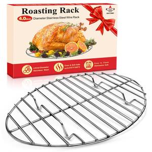 lot 18408 image: 12inch Stainless Steel Roasting Rack, Oval Roasting Rack for Oven Rack with Baking, Cooking, Grilling, Drying in Kitchen, Gifts for Mom Dad Wife Men in Christmas Day