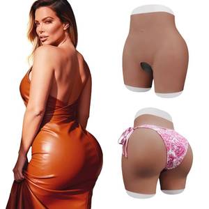 lot 19855 image: xlesumask Silicone Hip Enhancer Pads for Women Butt Lift Shapewear Body Shaper for Curvy Enhancement Butt Pants fake butt Brown