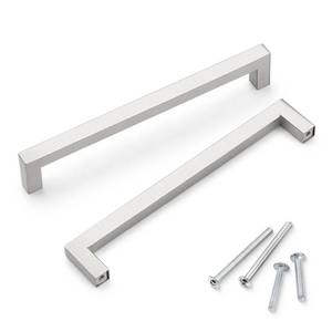 lot 19877 image: Probrico Cabinet Handles Stainless Steel Kitchen Drawer Pulls Square Bar Cabinet Hardware for Kitchen Bathroom Cupboard Dresser Brushed Nickel 10 Pack 7-12 Inch (192mm) Hole Center