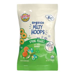 lot 19881 image: Earthfts Best Melty Hoops Spring Veggies Baby Snacks - 0.7oz Age 8 Months, Ready to Eat, 4 Bags