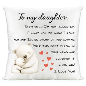lot 20309 image: Aelciyue Daughter Gifts for Mothers Day - Birthday Christmas Valentines Day Gifts for Daughter from Mom Dad Daughters 18x18 Pillow Cover Bear Gift Soft Pillowcase Decor Cushion Case Stepdaughter Gift