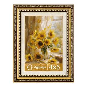 lot 20338 image: HappyHapi 4x6 Picture Frame Gold, 1 Pack Vintage Picture Frames for Wall or Tabletop Display, Gold 4 x 6 Photo Frame for Wall Decor Retro Home Decor