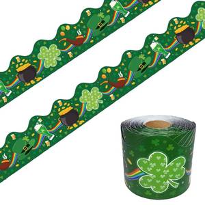 lot 20366 image: 68.9 Feet Shamrock Bulletin Board Border St. Patrickfts Day Decoration Applicable to Home Decoration,Party Chalkboard Wall Decor