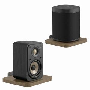 lot 20413 image: Aiweiwa Small Speaker Shelf Wall Mount Pair, 5.3in x 6.7in Adjustable Rear Speaker Wall Mount Shelves for Small Surround Sound Speakers, Wooden Floating Speaker Wall Shelves, Up to 7 lbs Per Shelf