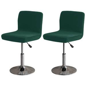 lot 20421 image: LightInTheBox Bar Stool Cover Square Swivel Bar Chair Seat Velvet Bar Stool Protector Cover for Counter Height Medium Low Back Chairs (2 Pack) (Dark Green)