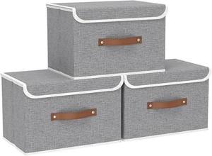 lot 1655 image: Yavinhe Storage Boxes 45x30x30 3-Piece Set X002V7X91D