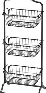 lot 11253 image: Simple Houseware 3-Tier Rigid Wire Market Basket Stand CO-30A#HL02
