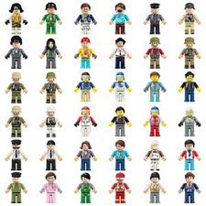 lot 12347 image: 36Pcs Mini Lego Pieces, Action Figures Ect. Brand Unknown