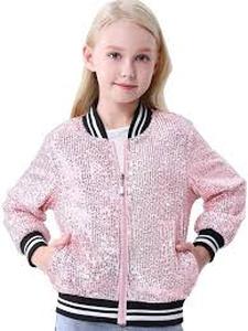 lot 20274 image: Exarus Girls Sequin Bomber Jacket Pink Size 14010Y