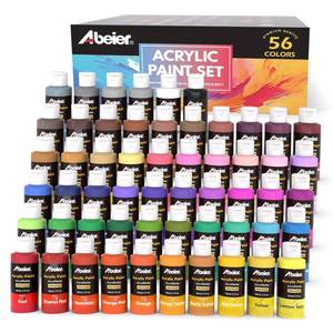lot 1752 image: ABEIER Acrylic Paint Set, 56 Colors (2oz60ml), Matte Finish, Waterproof, Rich Pigments, Non-Toxic Paints for Painting on Canvas Crafts Wood Ceramic, Fabric Ideal for Beginners and Students