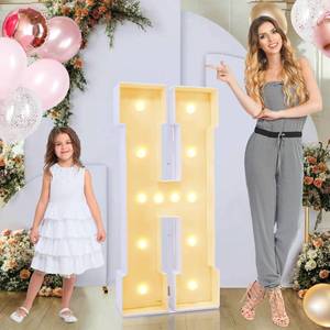 lot 1765 image: GGPL 4ft Marquee for Letters, Large Light up Letters, Multifunctional 4ft Light up Letters Marquee for Party Decorations, Letter Balloons, Wedding Decor, Proposal Decorations (Letters H)