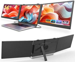lot 1768 image: Laptop Screen Extender, 14ftft FHD 1080P Ultra-Slim Triple Portable Monitor for Laptops, Two Cable USB-C Travel Monitor Extender Plug and Play for 13in-17in Laptop, Compatible with WinsMacAndroidChrome