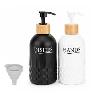 lot 2161 image: HarJue Glass Soap Dispenser Set, Refillable Dish Soap Pump Dispenser, Kitchen Bathroom Counter Shampoo Conditioner Dispenser (Pump Dispenser Only)