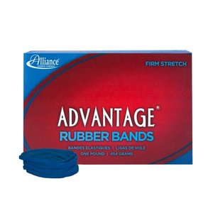 lot 2225 image: Alliance Rubber 54325 Advantage Rubber Bands Size #32  1 lb Box Contains Approx. 675 Bands (3  x 18   Blue)