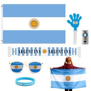 lot 2226 image: Argentina 2026 World Cup Fan Kit, 6 Pcs Cheering Set for Game Day Watch Party � Flag, Fan Scarf, Wristband, Flag Glasses, Hand Clapper, Blendable Face Paint Sticks