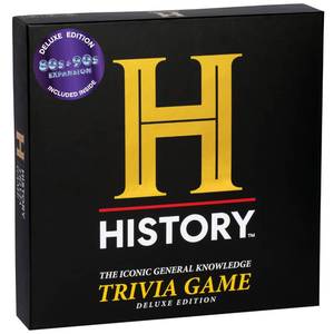 lot 2252 image: HISTORY Channel Trivia Game Deluxe � 2400 General Knowledge Questions Including 80s and 90s Trivia  HISTORY Trivia Card and Party Game for Adults, Families and Board Game Night � Great Gift for Dad and Gen X