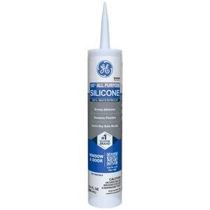 lot 2259 image: GE Silicone 1 All Purpose Sealant Window and Door  Pack of 1  Clear 10.1 fl oz Cartridge