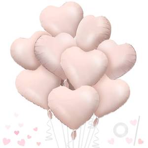 lot 2272 image: Baby Pink Heart Balloons,15PCS Foil Heart Shaped Balloons Decorations for Valentines Day,18 Inch Light Pink Helium Valentines Balloon for Wedding Bridal Shower Anniversary Baby Shower Party Supplies