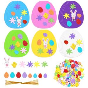 lot 2292 image: Marrywindix 208 Pcs Easter Foam Stickers Set Bulk Egg Bunny Chick Flower Stickers for DIY Arts Crafts Decore Party Favors Supplies