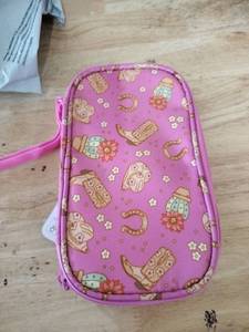 lot 2302 image: Pink cowgirl small makeup pouch