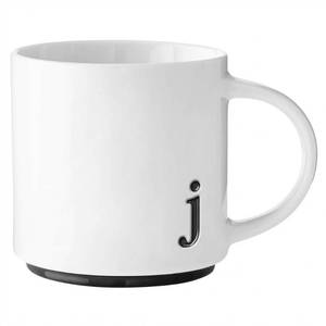 lot 2320 image: COLLECTIVE HOME Personalized Initial Coffee Mug with Gift Box - 15oz Ceramic Monogram Cup, Microwave and Dishwasher Safe - Ideal Gift for Mother�s Day, Christmas, Graduation (j)