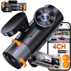 lot 2350 image: Vantrue N5 4 Channel WiFi 360° All Sides Dash Cam, STARVIS 2, IR Night Vision, 2.7K1080P3 Front Rear Inside Dashcam, Voice Control, GPS, 24 Hours Buffered Parking Mode Dash Camera(Renewed)