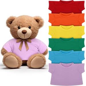 lot 2368 image: Skylety 6 Pcs Bear Clothes Basic Tee Shirt Classic Stuffed T Shirt Plush Crew Neck for Stuffed Bears Doll with 14 - 18 Inch, Bear Not Included(Rainbow)