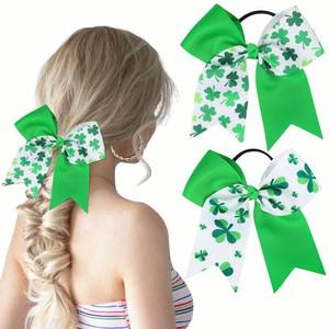 lot 2373 image: AIUPUOC St. Patrickfts Day Bow Hair Ties St. Patrickfts Day Scrunchies Hair Bow Ties for Women Girls Elastic Shamrock Bow Hair Ties Headbands Irish Festivals Hair Accessories Holiday Decorations