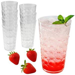 lot 3298 image: Kate Aspen Clear Plastic Drinking Glasses Set of 8, 19 oz, Hobnail Bubble Acrylic Glasses Drinkware, Plastic Tumblers Cups Dishwasher Safe, BPA-Free Acrylic Cups Reusable for Cocktails and Kitchens