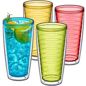 lot 3309 image: Amazing Abby - Alaska - 24-Ounce Insulated Tumblers (Set of 4), Double-Wall Drinking Glasses, Mixed-Color Reusable Cups, BPA-Free, Shatter-Proof, Dishwasher-Safe