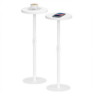lot 3311 image: TUTOTAK Tall Round Side Table, Small End Table, Set of 2, Drink Table, Pedestal Side Table, livingroom, White TB01BW0962
