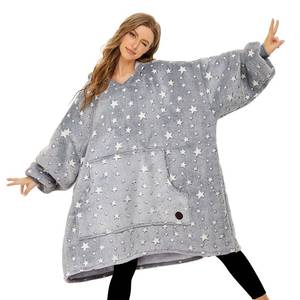 lot 3325 image: THREE POODLE Wearable Blanket Hoodie for Women, Oversized Sherpa Sweatshirt Blanket for Adults Men, Cozy Hooded Blankets, Glow In the Dark, Gifts for Teen Girls Women Mom Sister